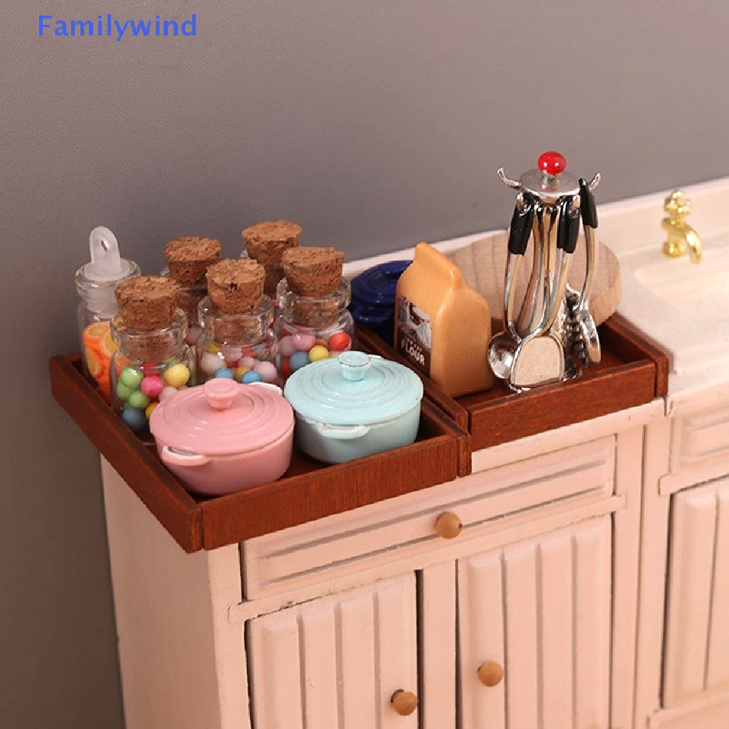 Set 3 Khay Gỗ Đựng Đồ Trang Trí Nhà Búp Bê Tỉ Lệ 1: 12