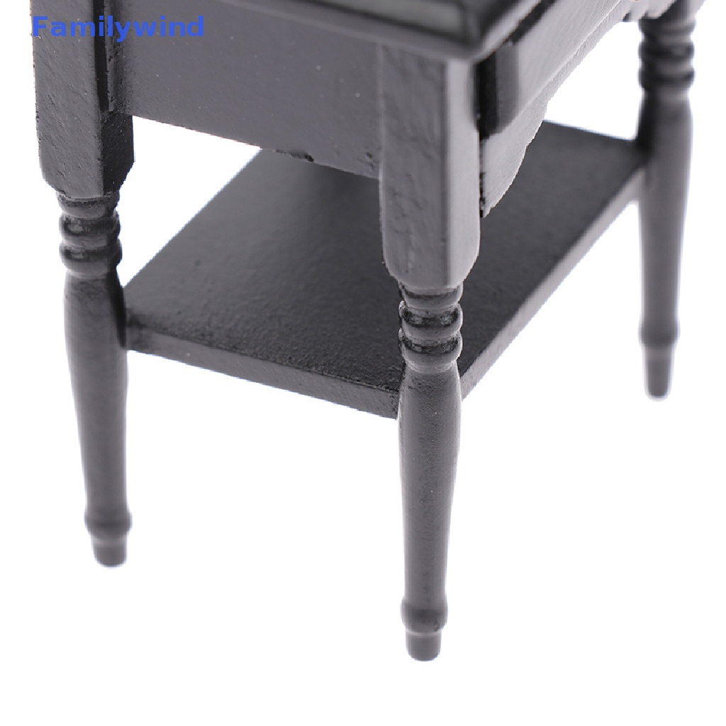 Mô Hình Tủ Chén Màu Đen Trang Trí Nhà Búp Bê Tỉ Lệ 1: 12