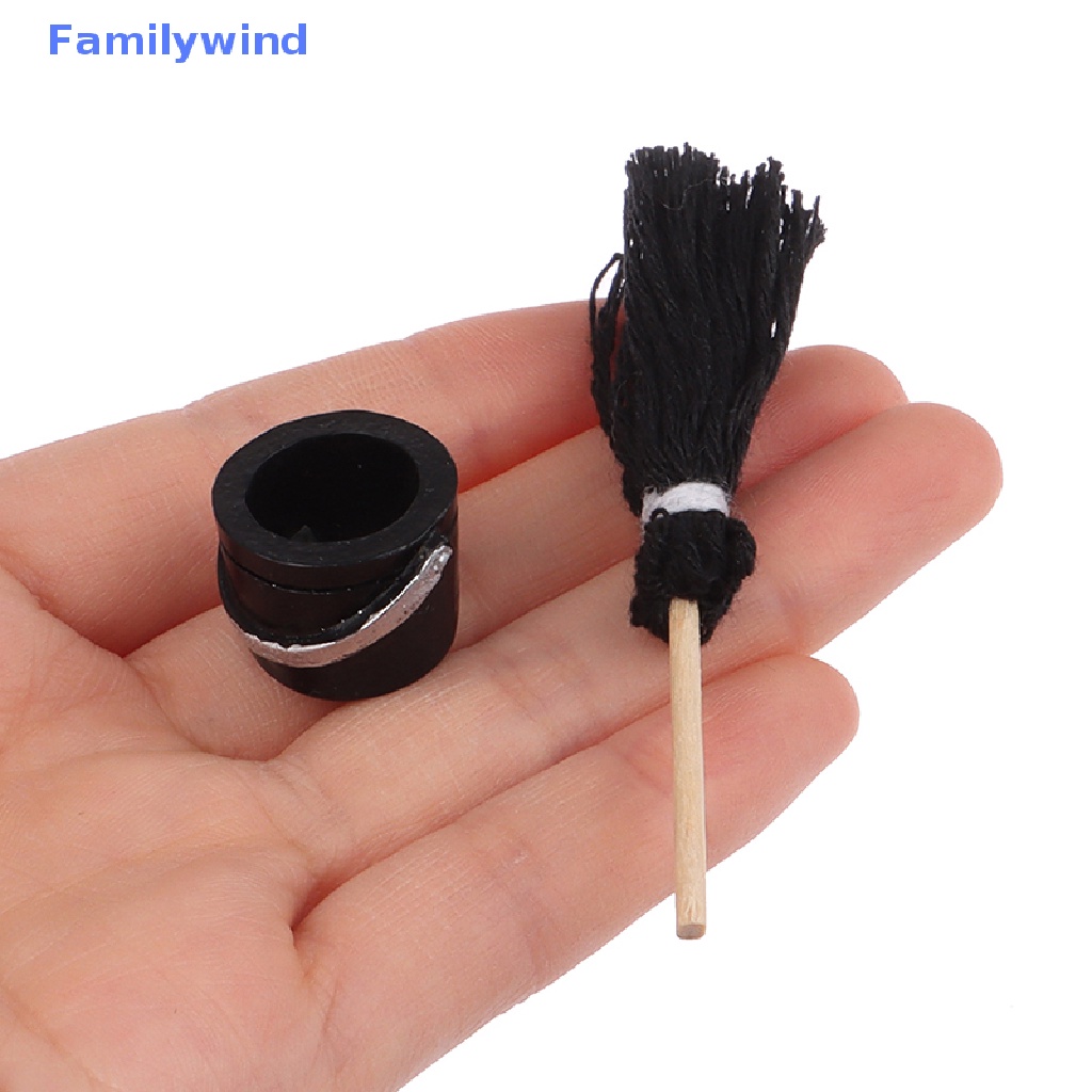 1 Bộ Xô Và Cây Lau Nhà Mini Tỉ Lệ 1: 12 Trang Trí Nhà Búp Bê