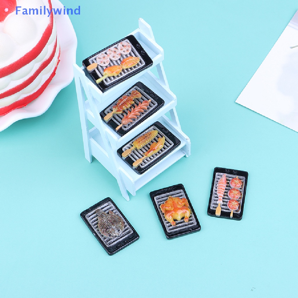 Mô Hình Thịt Nướng Bbq / Cá Kabob Thu Nhỏ Tỷ Lệ 1 / 12 Dễ Thương Trang Trí Nhà Búp Bê