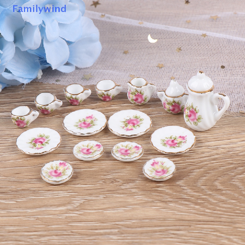 Bộ 15 Ly Tách Uống Trà Bằng Sứ Dùng Trang Trí Nhà Búp Bê