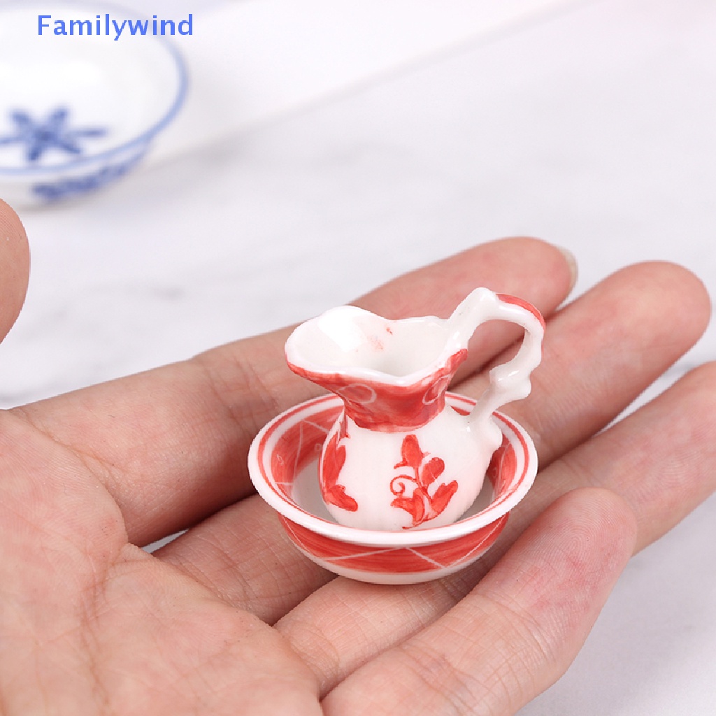 Bộ 2 Nồi Sứ Đựng Trái Cây Trang Trí Nhà Búp Bê Tỉ Lệ 1: 12