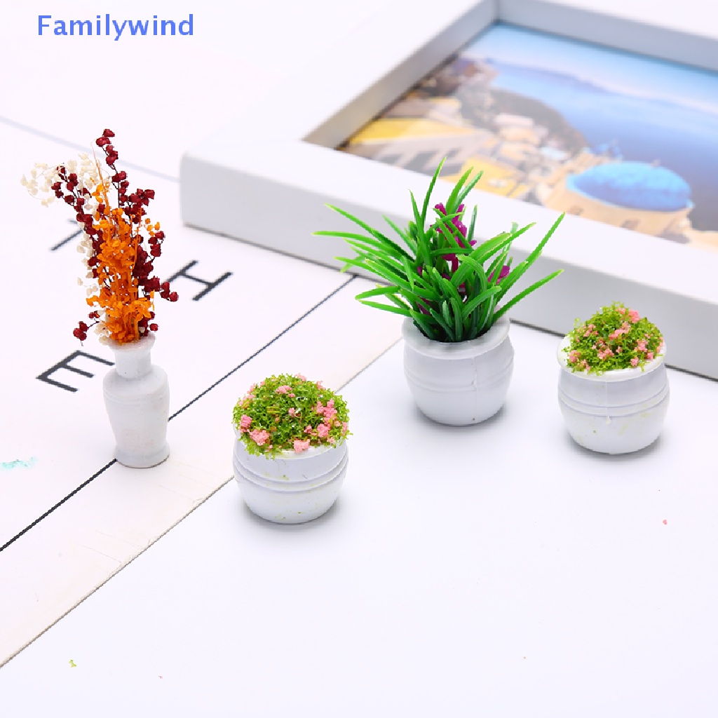 Set 2 Mô Hình Chậu Cây Mini Tỉ Lệ 1: 12 Dùng Để Trang Trí Nhà Búp Bê