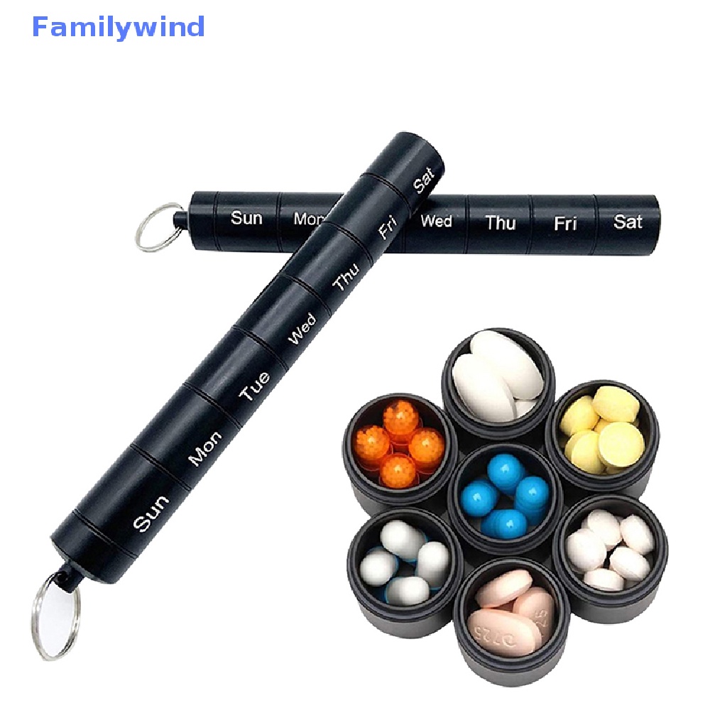 Hộp Đựng Thuốc 7 Ngày Bằng Kim Loại Có Móc Khóa Hiện Đại