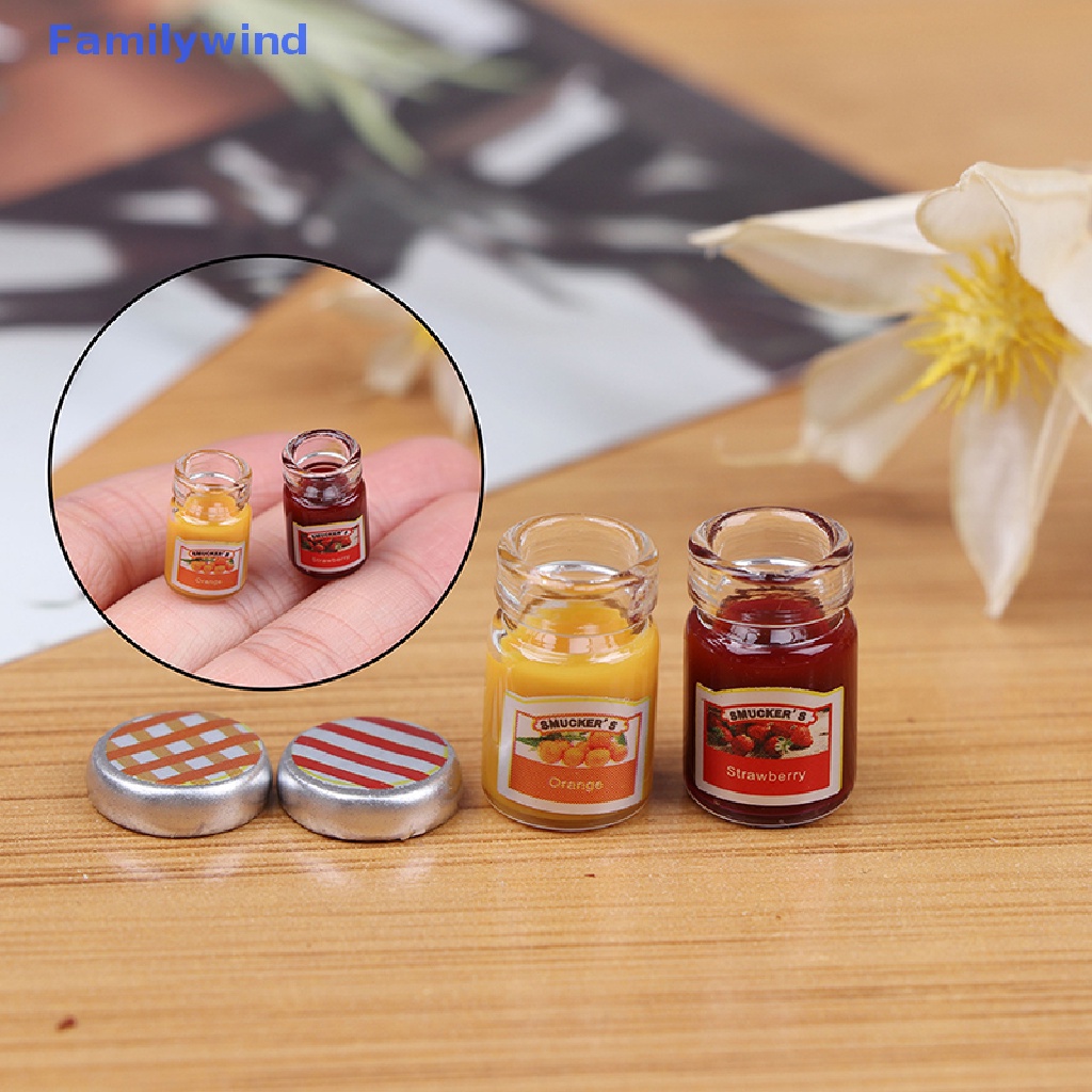 Set 2 Mô Hình Nước Sốt Dâu Tây mini Tỉ Lệ 1: 12 Trang Trí Nhà Búp Bê