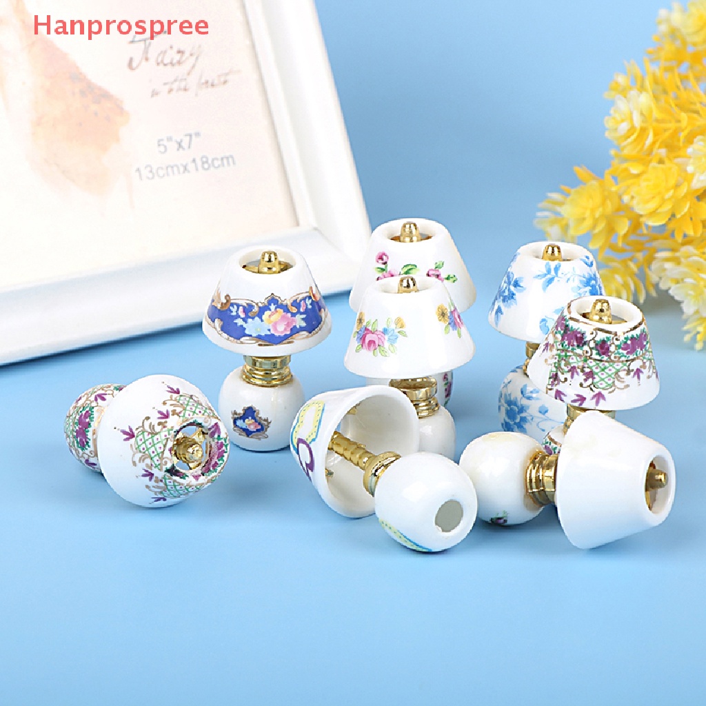 Đèn Để Bàn Mini Bằng Gốm Hình Hoa Mẫu Đơn / Hoa Hồng Tỉ Lệ 1: 12 Trang Trí Nhà Búp Bê