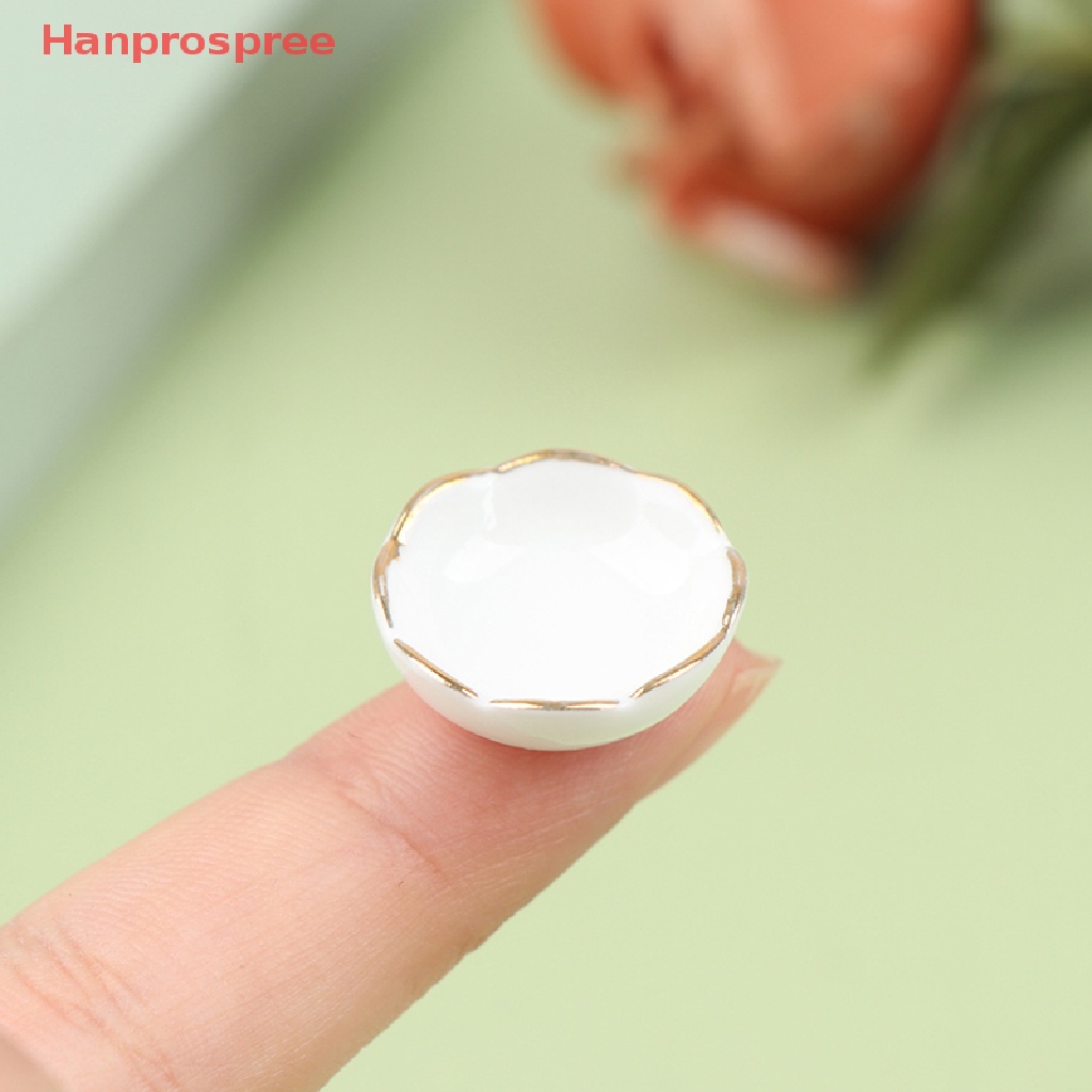 Bộ 4 Chén Dĩa Sứ Trắng Trang Trí Nhà Búp Bê Tỉ Lệ 1: 12