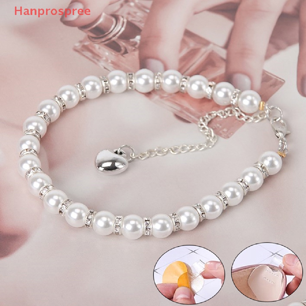 1 Cặp Dây Đeo Mắt Cá Chân Đính Đá Và Ngọc Trai Cho Giày Cao Gót