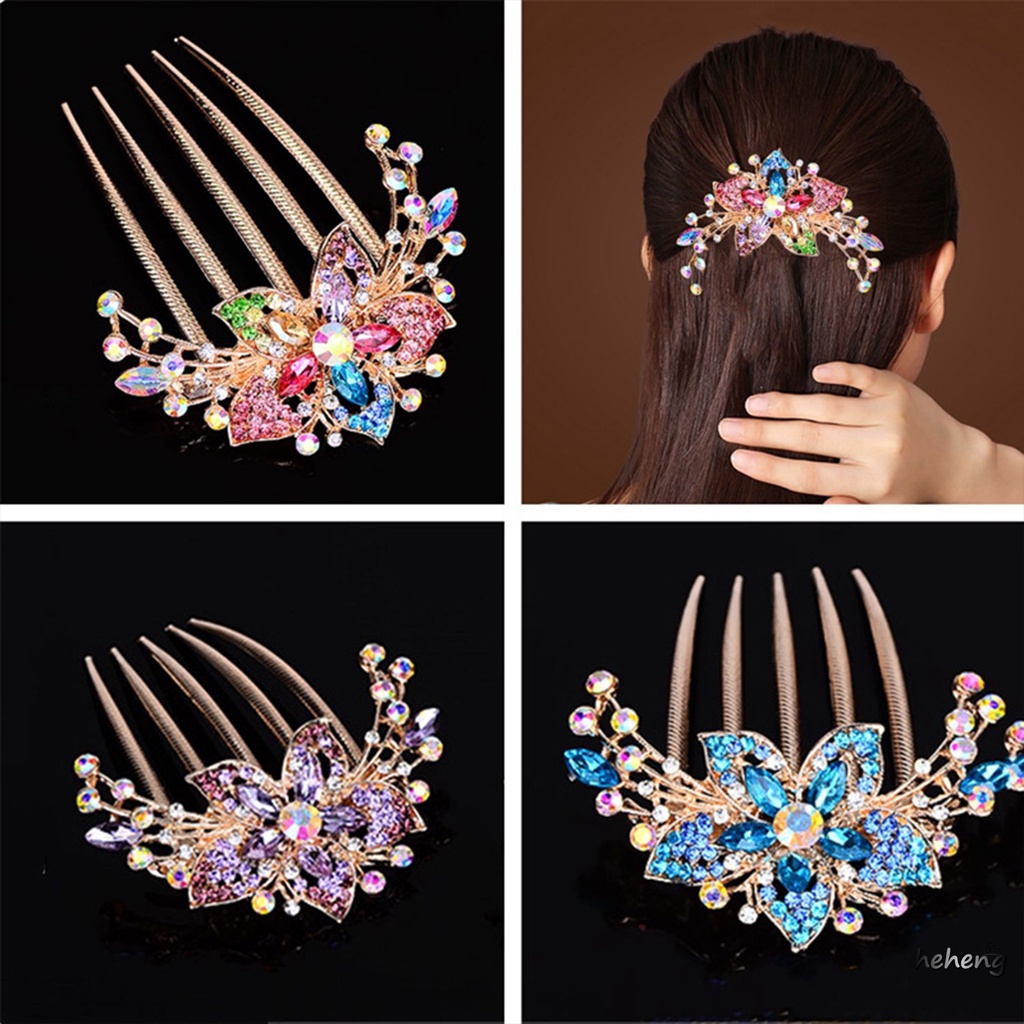 Lược Hợp Kim Đính Kim Cương Lấp Lánh Thanh Lịch Cho Mẹ Và Con Gái