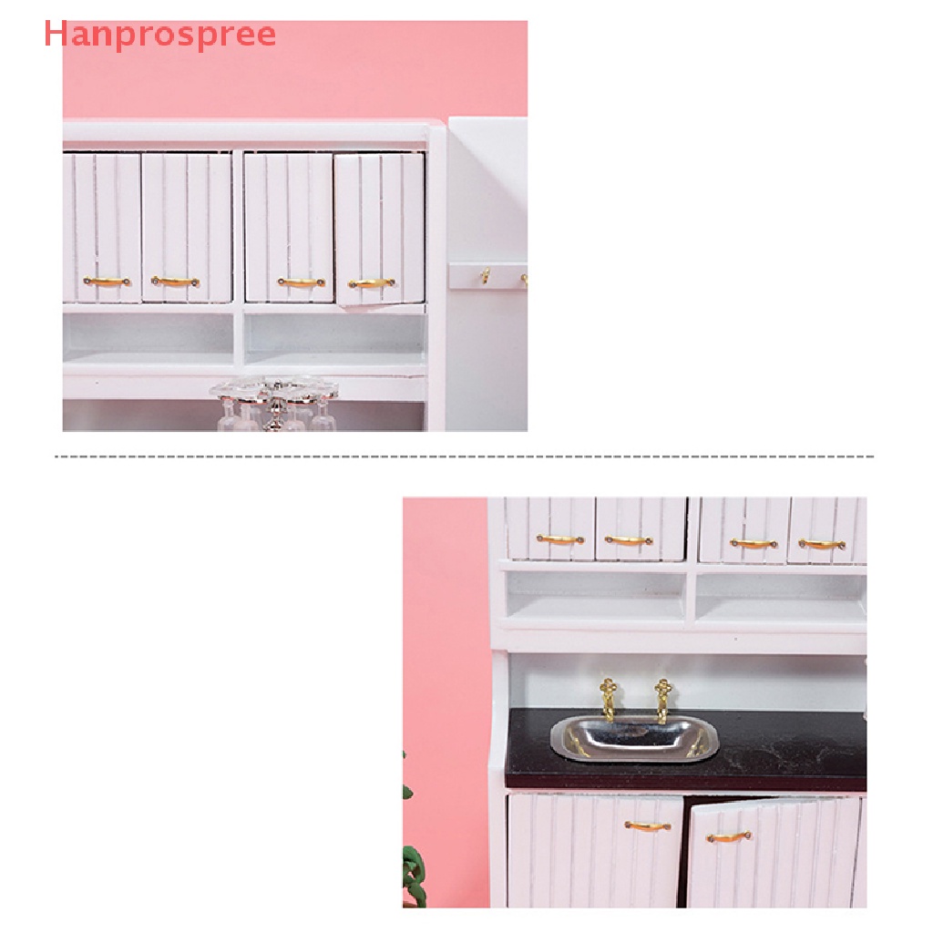 Hanprospree &gt; Bộ Đồ Chơi Nhà Bếp Hai Mảnh Màu Trắng Mini 1: 12 Cho Nhà Búp Bê
