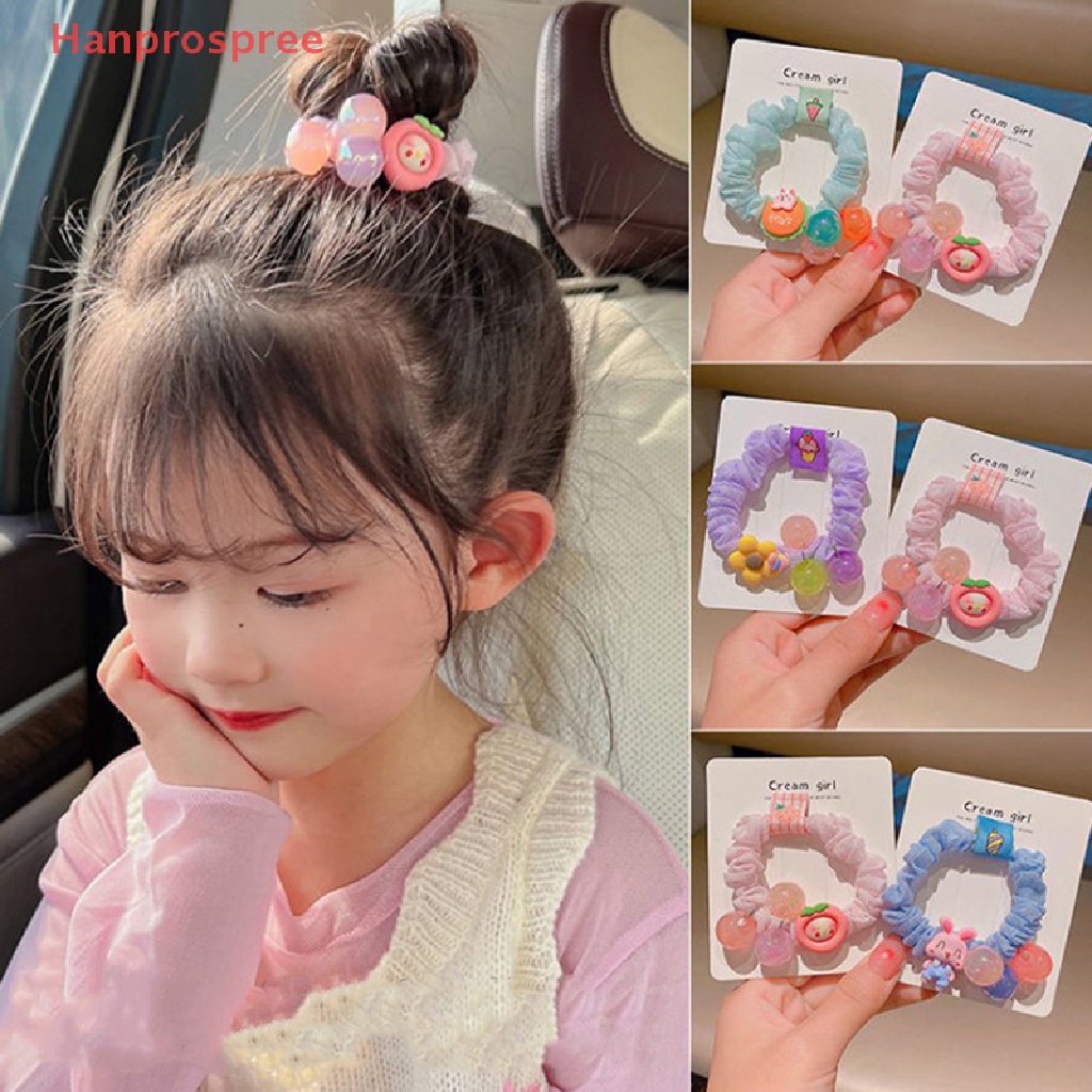 Dây Buộc Tóc Co Giãn Đính Hoa Màu Kẹo Dễ Thương Cho Bé Gái