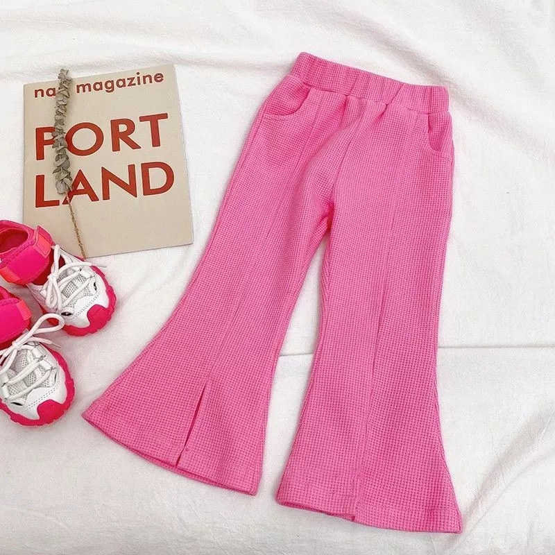 Set Đồ Xuân Hè Gồm Quần Ống Loe + Áo Tay Dài Phong Cách Thời Trang Dành Cho Bé Gái