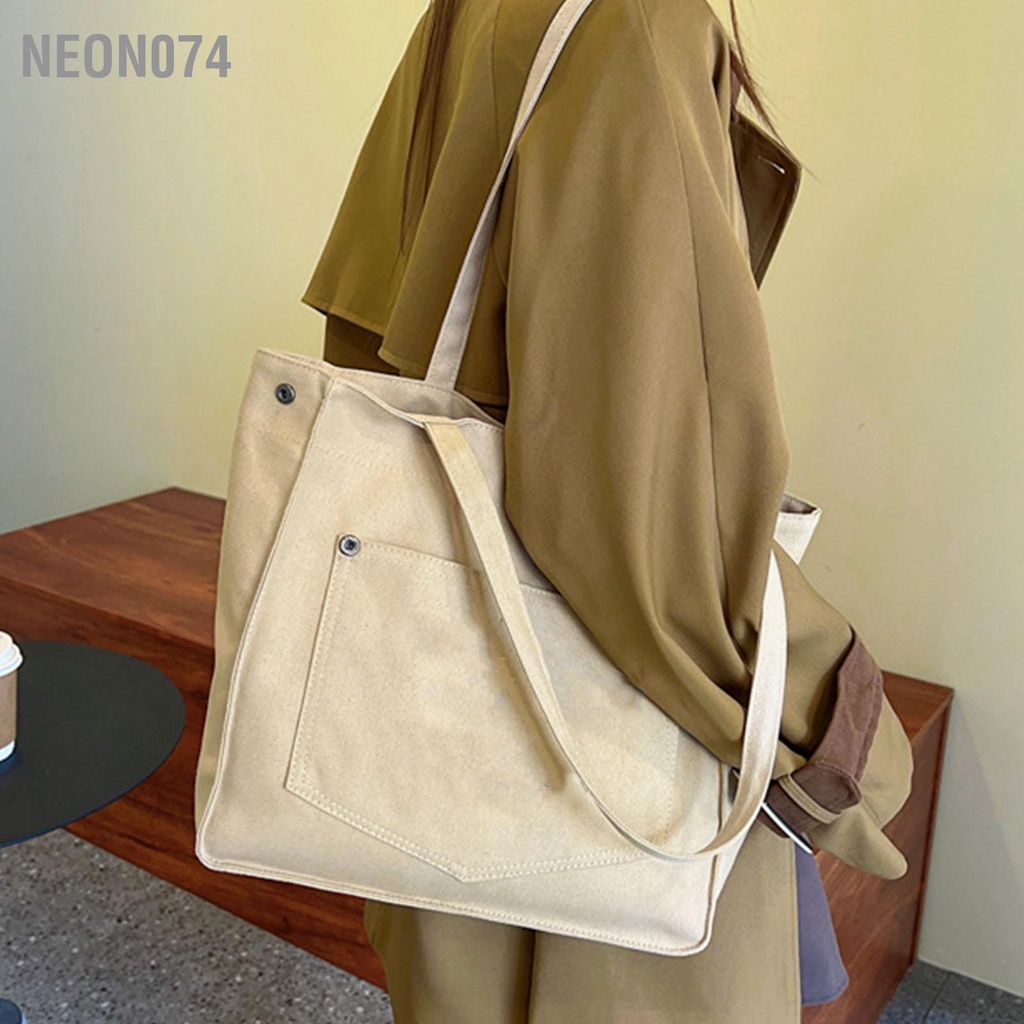 Neon074 Túi Đeo Vai Vải Bố Cổ Điển Cho Nữ  Từ Tính In Chữ Thường Xách Ví