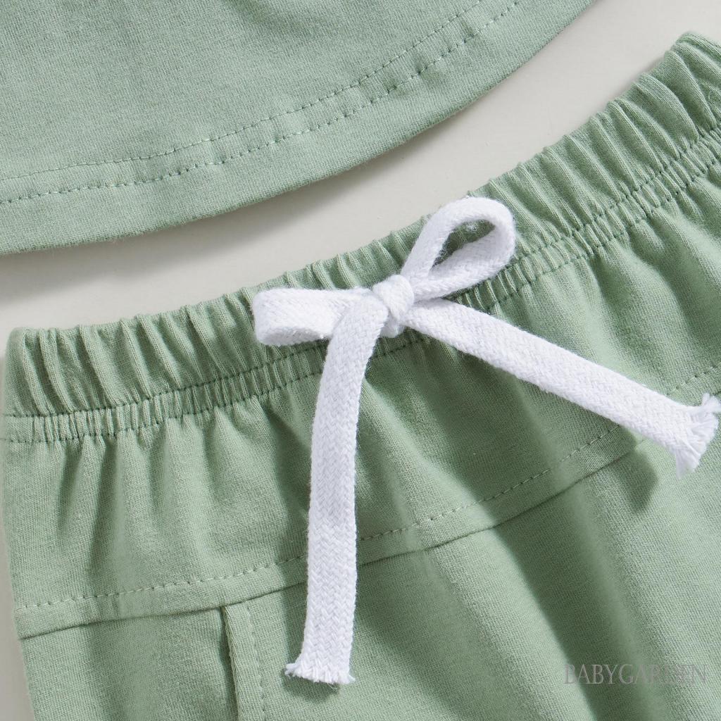 Bộ Áo Thun Tay Ngắn Màu Sắc Tương Phản Phối Quần Short Co Giãn Thời Trang Cho Bé Trai Từ 0-3 Tuổi