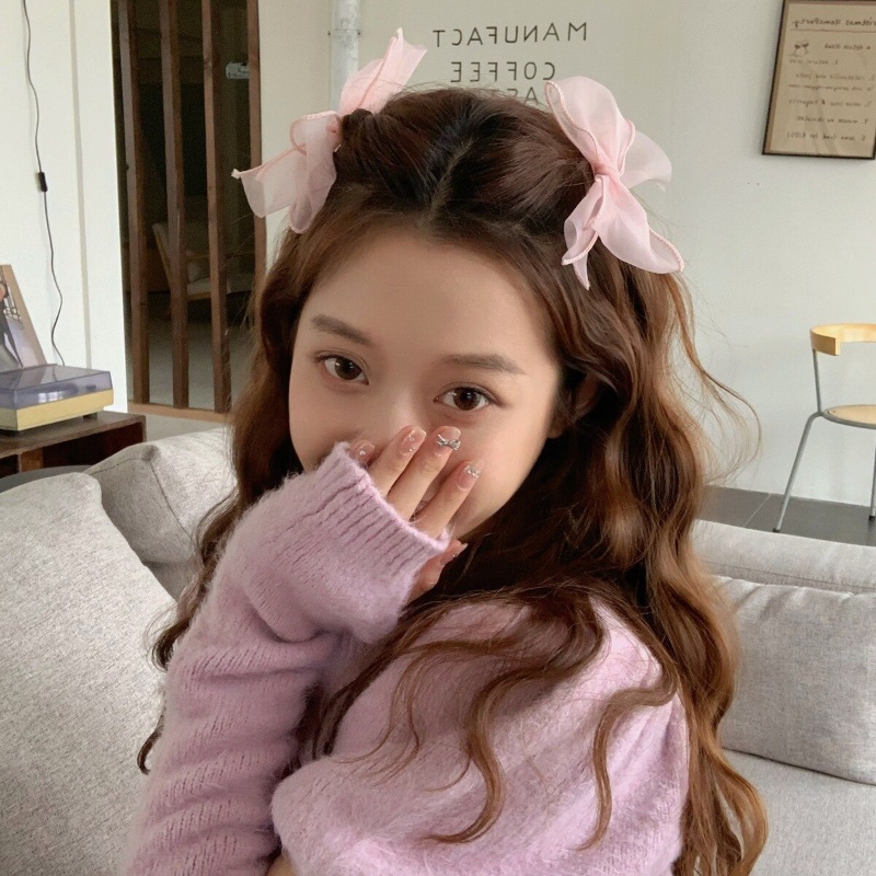 Set 4 Kẹp Tóc Nơ Lưới Xinh Xắn Dành Cho Nữ