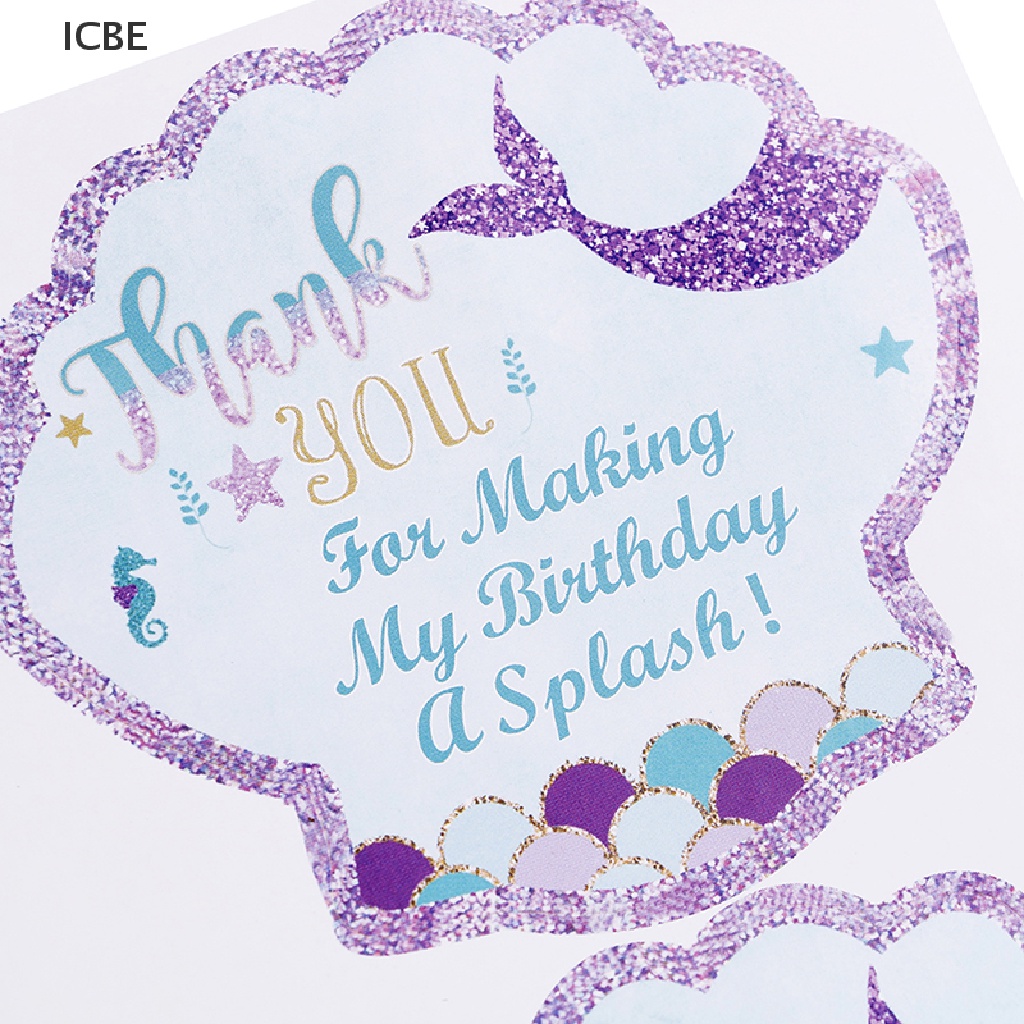 Set 40 Miếng Dán Niêm Phong Bao Bì Quà In Chữ Thank You / Vỏ Sò / Biển Độc Đáo DIY