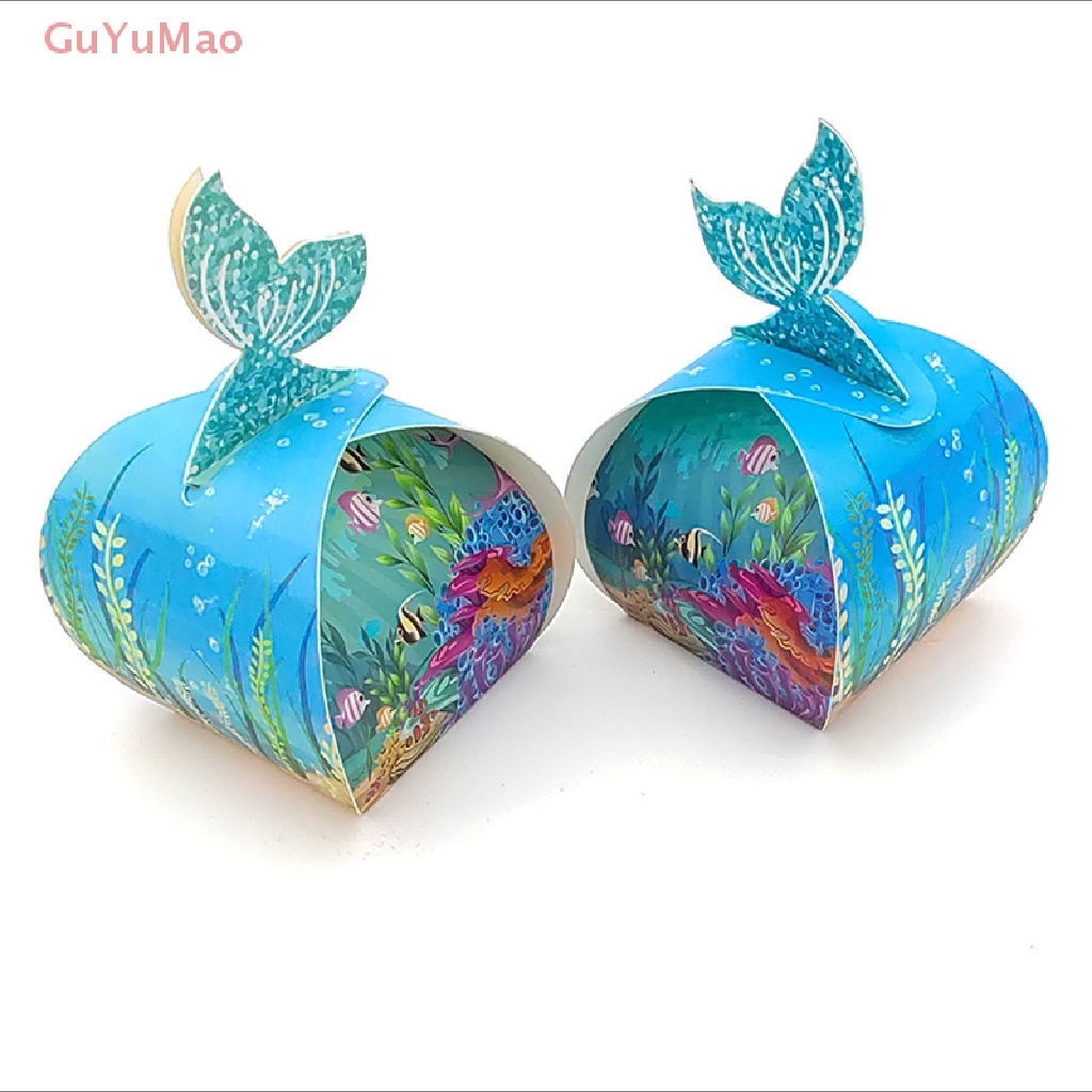 Set 10 Hộp Đựng Bánh Kẹo Hình Đuôi Nàng Tiên Cá Lấp Lánh