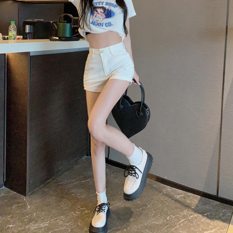 Quần Short Denim Lưng Cao Ống Rộng Thời Trang Mùa Hè Phong Cách Hàn Quốc Cho Nữ