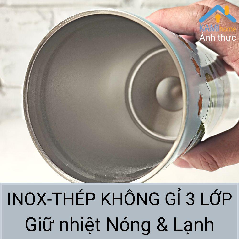 Ly giữ nhiệt hoạt hình dễ thương inox thép không gỉ 600ml mã 22090