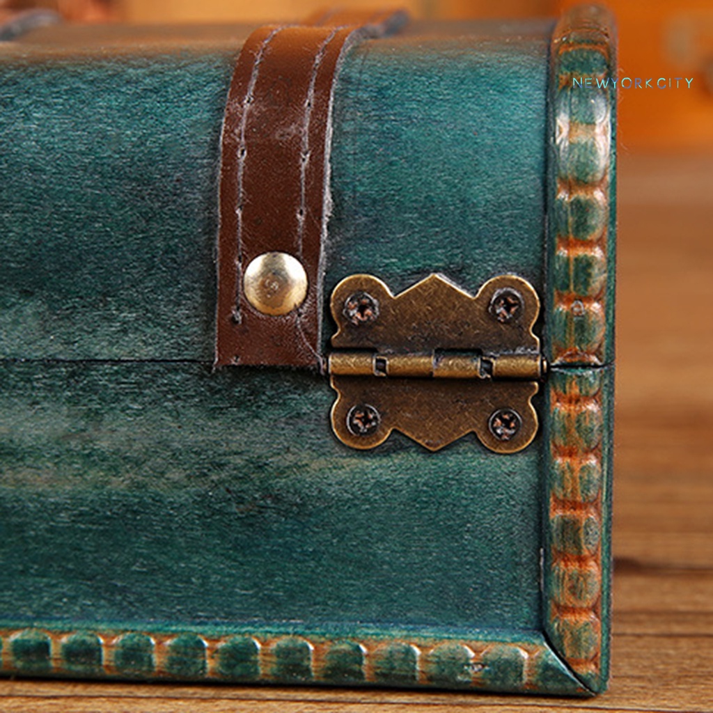 Hộp Đựng Kho Báu Mini Bằng Gỗ Sức Chứa Lớn Phong Cách Vintage