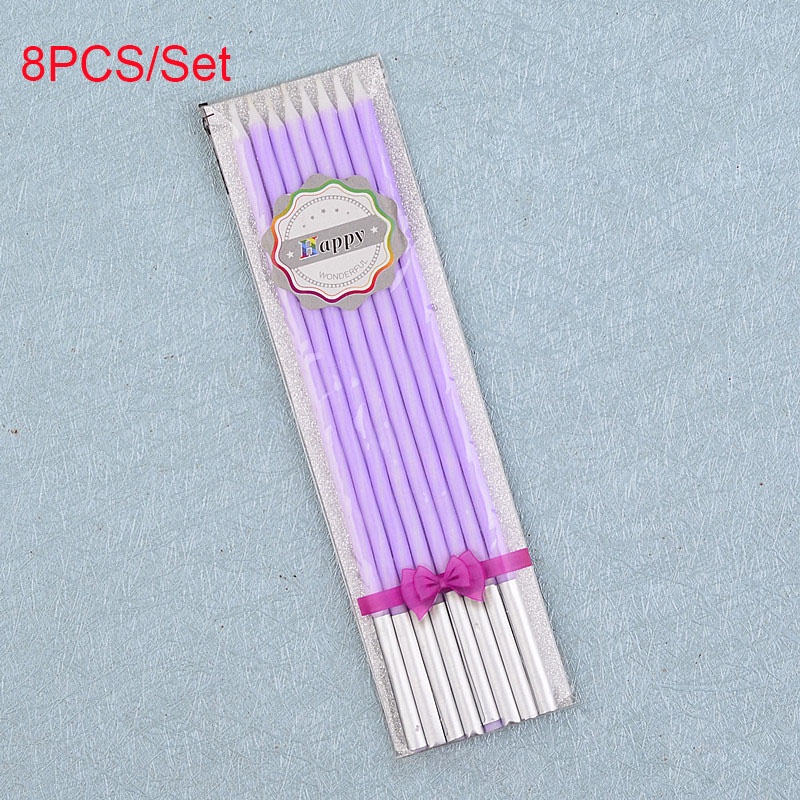 Bộ 8 Cây Nến Màu Sắc Kẹo Ngọt Thiết Kế Xoắn Ốc Dùng Trang Trí