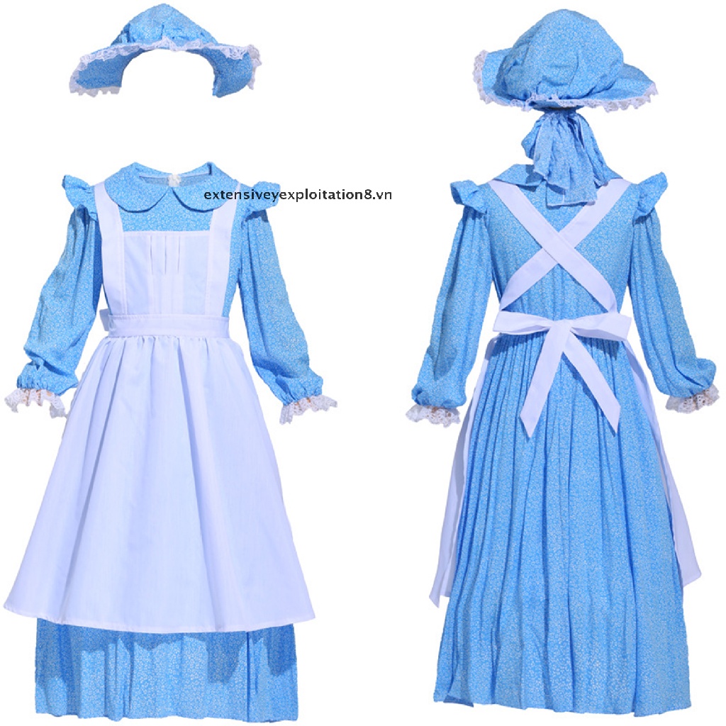 [Mở Rộng] Đầm Xanh Dương Hóa Trang Pioneer Girl Prairie