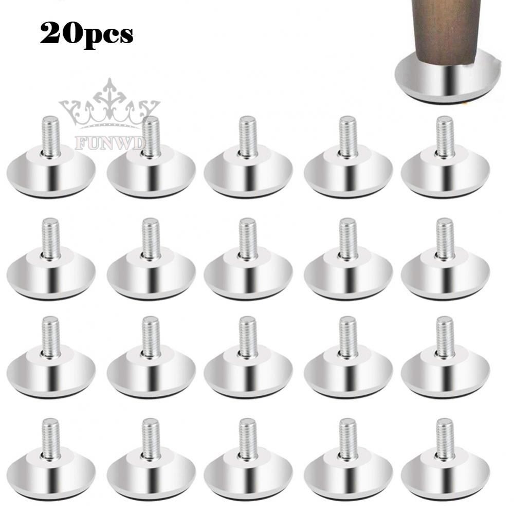 【FUNWD】20Pcs Levelling Feet M8 Screws in Height Adjustable Furniture Table Cabinet Legs