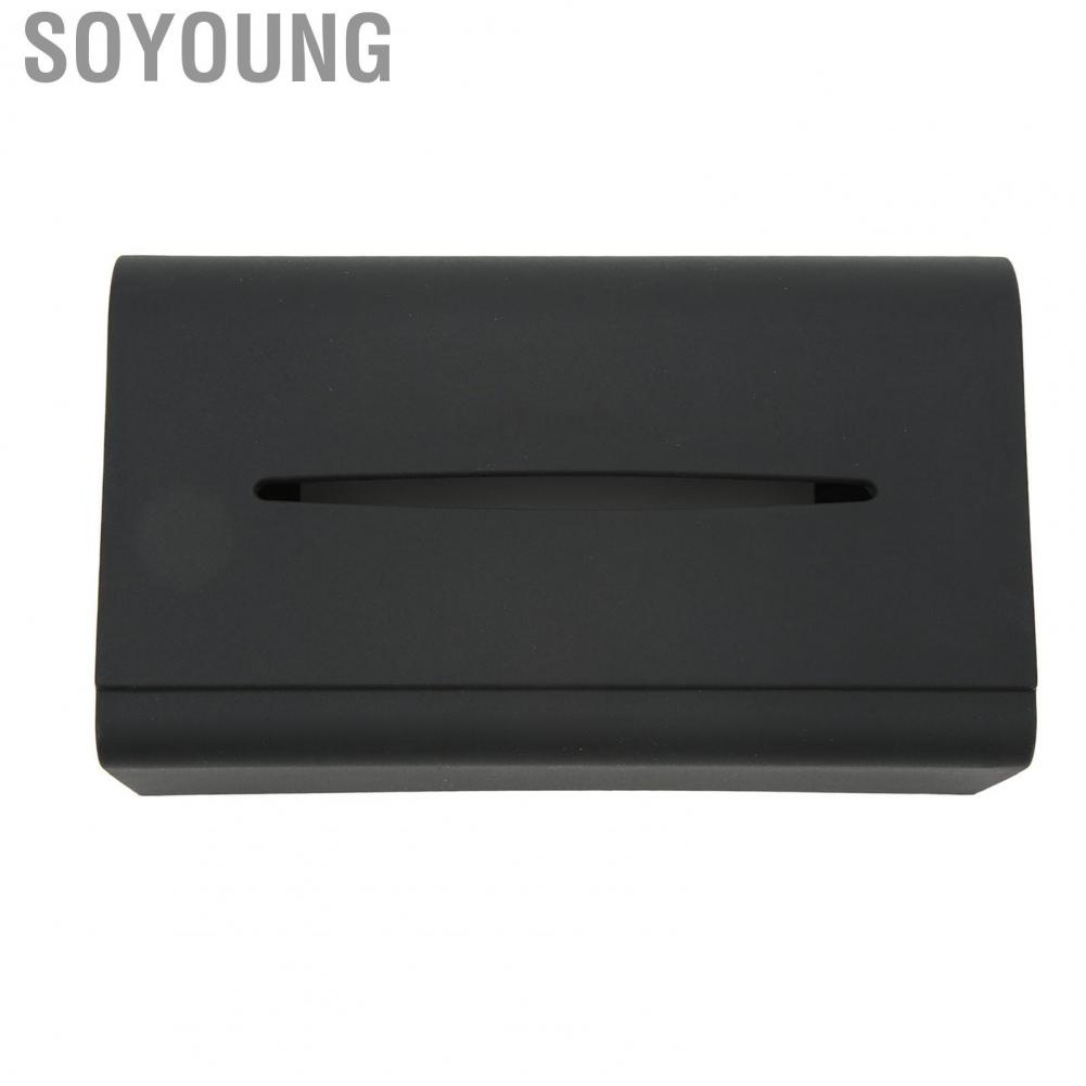 Soyoung Car Tissue Box  Abrasion Resistant Elastic Band Silicon Center Console Easy To Clean for Model 3