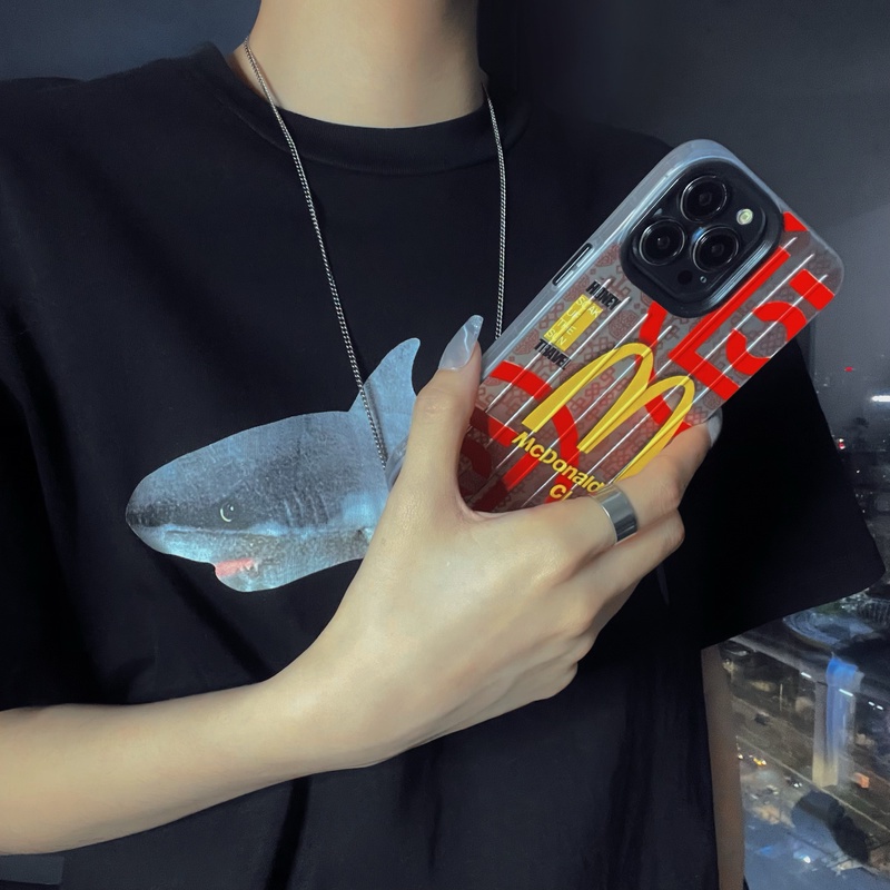 Ốp Điện Thoại TPU silicone Mềm Trong Suốt Chống Sốc In Hình Mcdonald 'S &amp; CLOT Cho iphone 14 13 12 11 Pro Max
