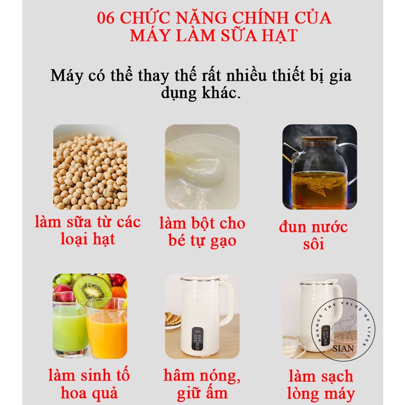 Máy Xay Nấu Đa Năng Xutaotao - Máy Làm Sữa Hạt Xutaotao Dung Tích 800ml