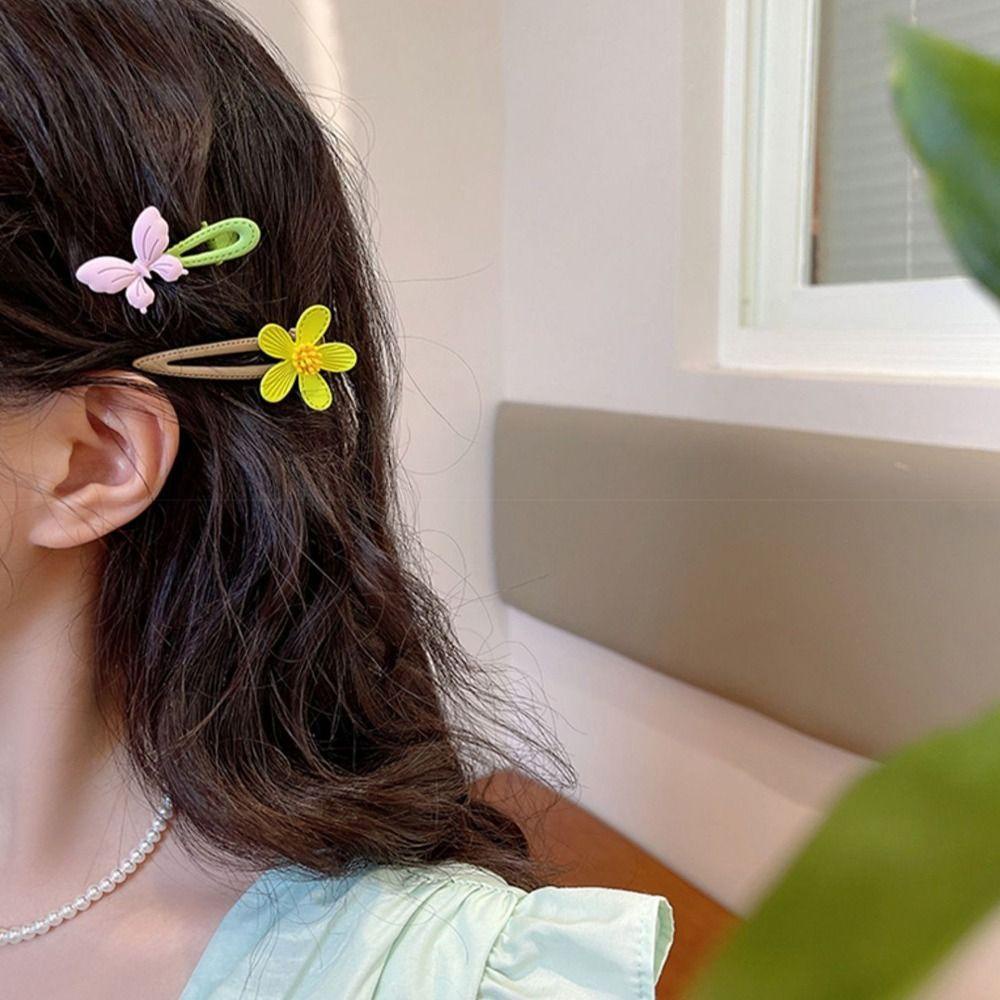 Kẹp Tóc Hình Bông Hoa Màu Sắc Ngọt Ngào Phong Cách Hàn Quốc Cho Nữ