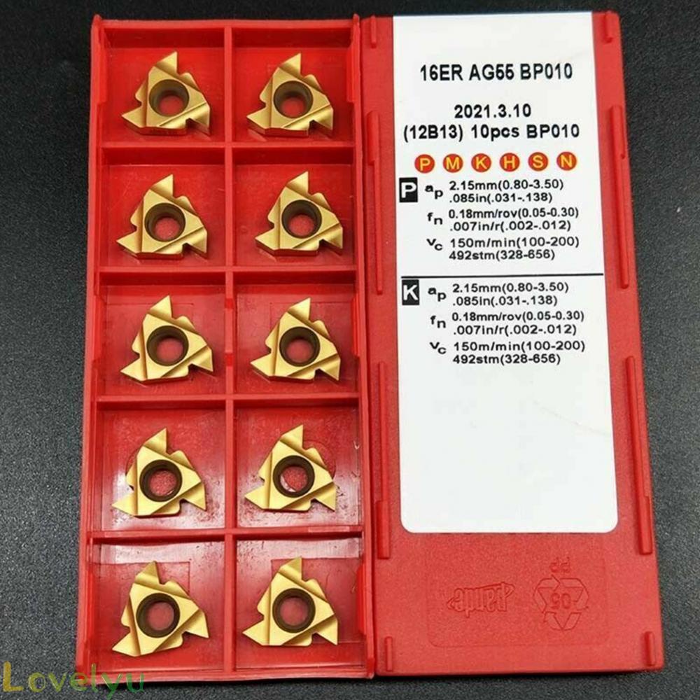 ⭐2023 ⭐10pcs 16ER AG55 735 Carbide insert External thread turning Holder insert 3/8