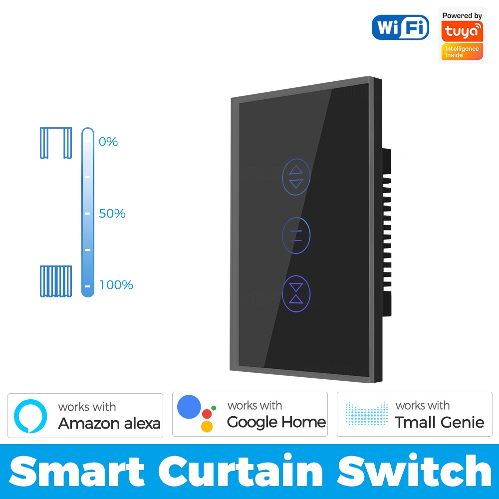 Công tắc cửa cuốn cửa sổ thông minh wifi AUBESS hẹn giờ điều khiển bằng giọng nói đa năng cho gia đình