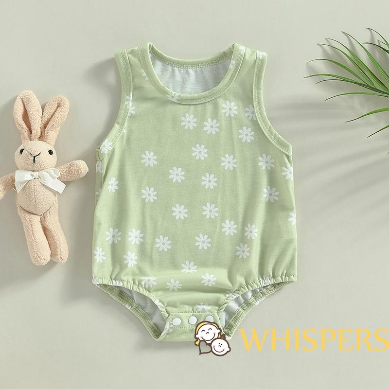 Áo Liền Quần Cổ Tròn Không Tay In Hình Rau Củ / Hoa Thời Trang Mùa Hè Cho Bé Trai Và Gái