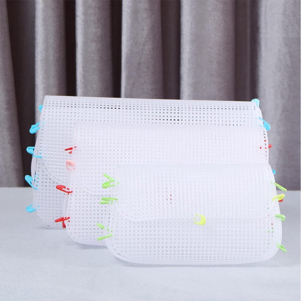 1 Khuôn Nhựa Làm Túi Xách Đan Tay DIY Kèm 20 Móc Thêu Tiện Dụng