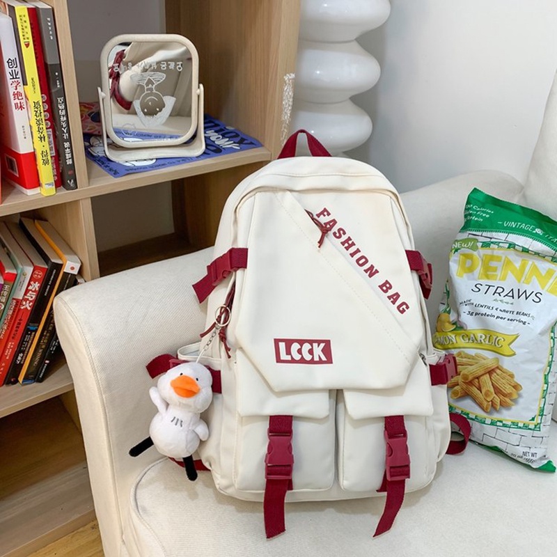 Ielgy Ba Lô Đi Học Sức Chứa Lớn Màu Sắc Đơn Giản Phong Cách Nhật Bản Cho Học Sinh Trung Học