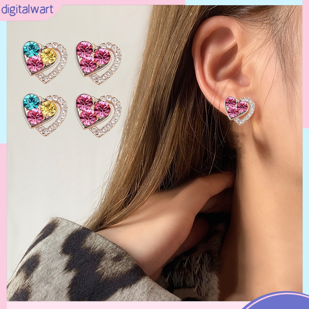 1 Bộ Vòng cổ + Bông Tai Hình Học Nhiều Màu Lấp Lánh Thời Trang Cho Nữ