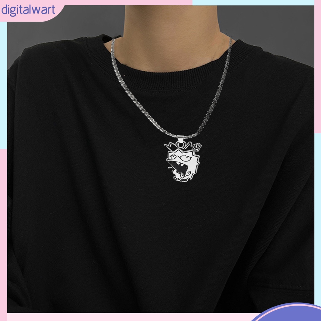 [DIL] Vòng cổ Hip Hop Bằng Thép Titan Nhẹ Dễ Điều Chỉnh Không Dị Ứng Trang Trí Mặt Hoạt Hình Vui Nhộn