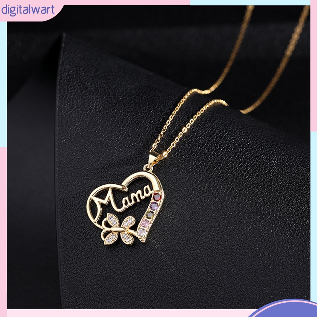 Vòng cổ Mặt Trái Tim Đính Đá Zircon Lấp Lánh Chống Phai Màu