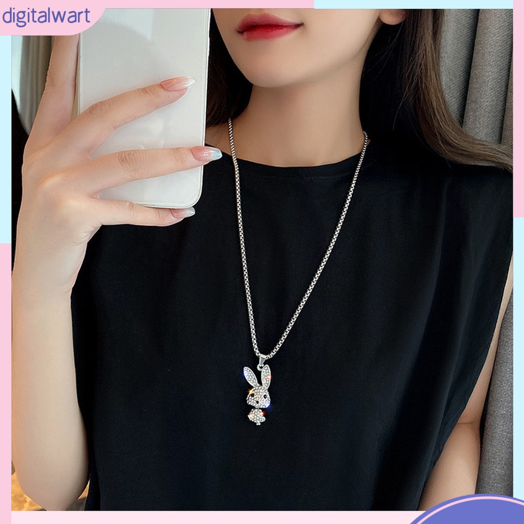 Vòng cổ Mặt Hình Thỏ Đính Đá Lấp Lánh Chống Phai Màu Thời Trang Cho Nữ