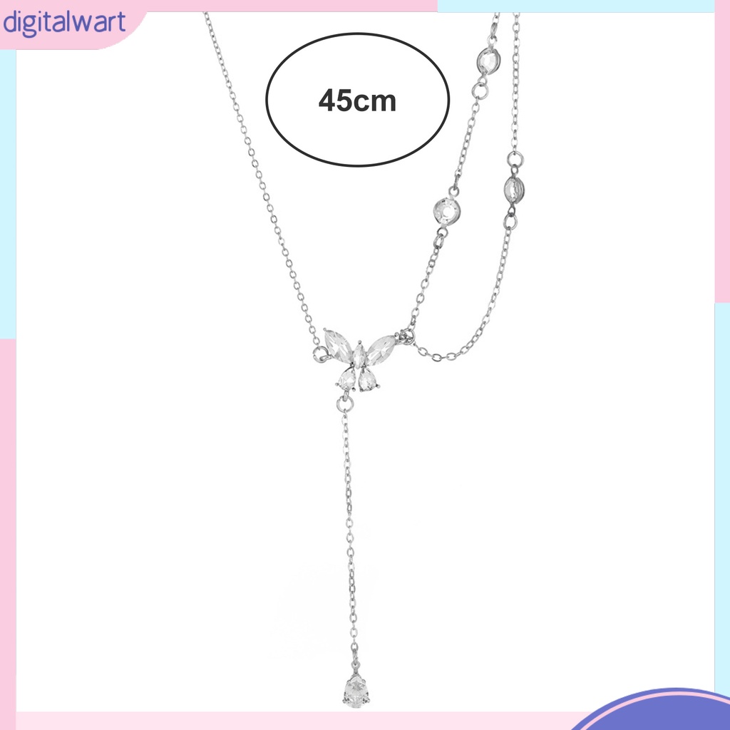 Vòng cổ Hai Lớp Hình Bướm Đính Đá Thanh Lịch Thời Trang Dành Cho Nữ