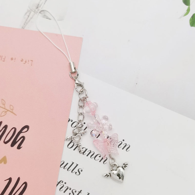 Dây Đeo Điện Thoại / Chìa Khóa Thủ Công Chống Thất Lạc Hình Nơ Hồng Xinh Xắn 2K