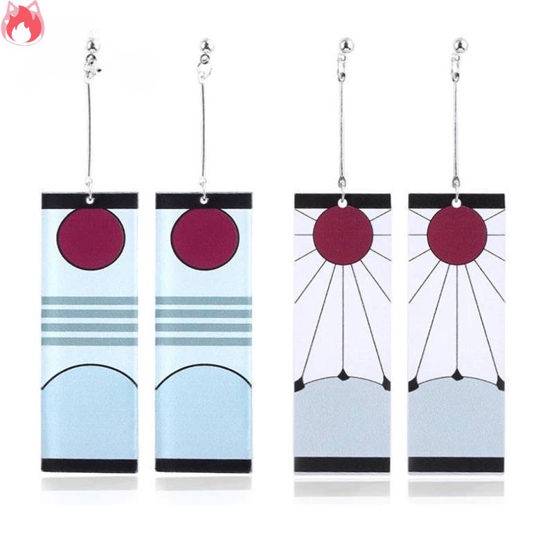 Khuyên Tai Acrylic Hình Demon Slayer Hoa Trái Tim Ngọt Ngào HGF RYVN