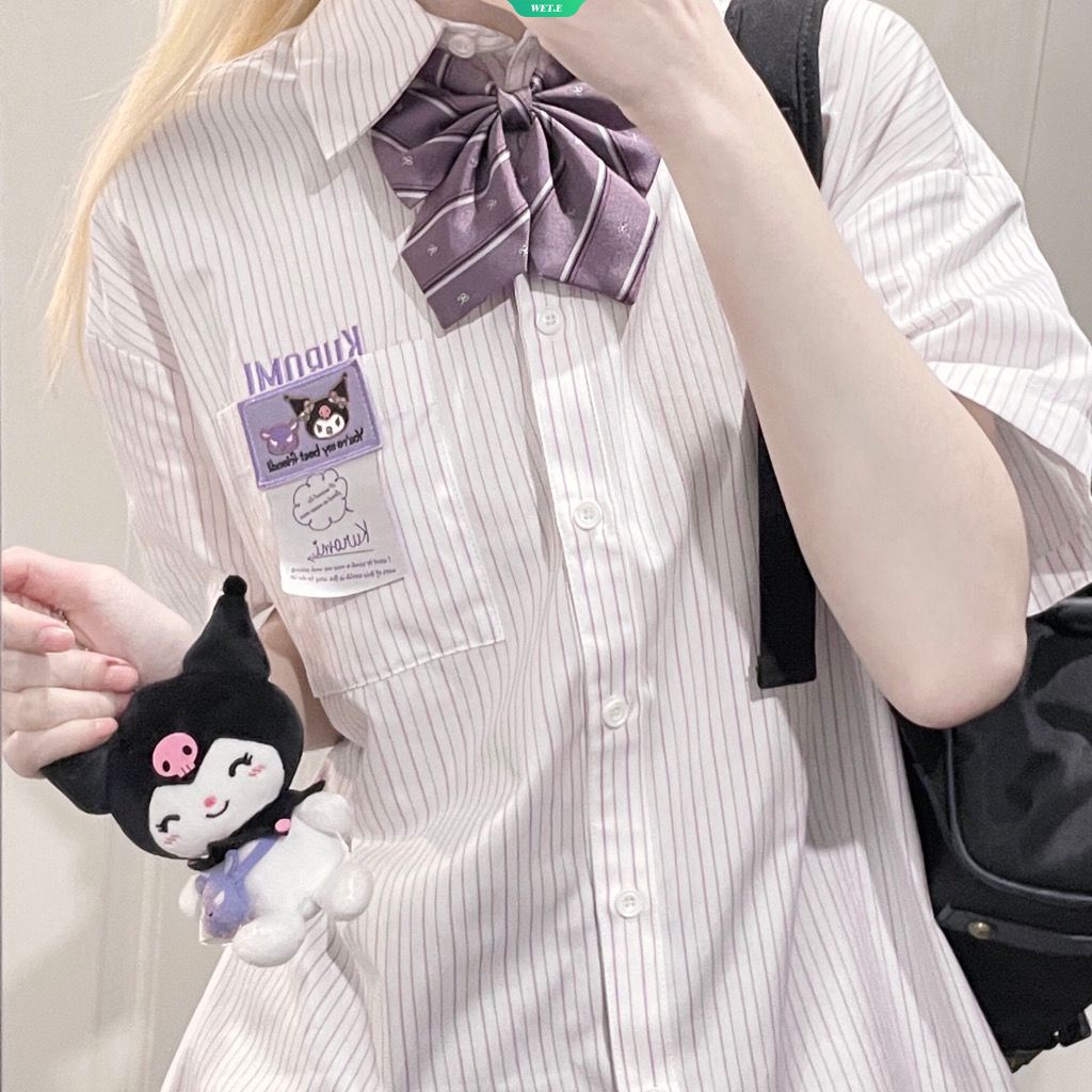 Áo Sơ Mi Tay Ngắn In Hoạt Hình Sanrio Cinnamoroll Kulomi Mẫu Mới 2023 Thời Trang Mùa Hè Nhật Bản Cho Nữ