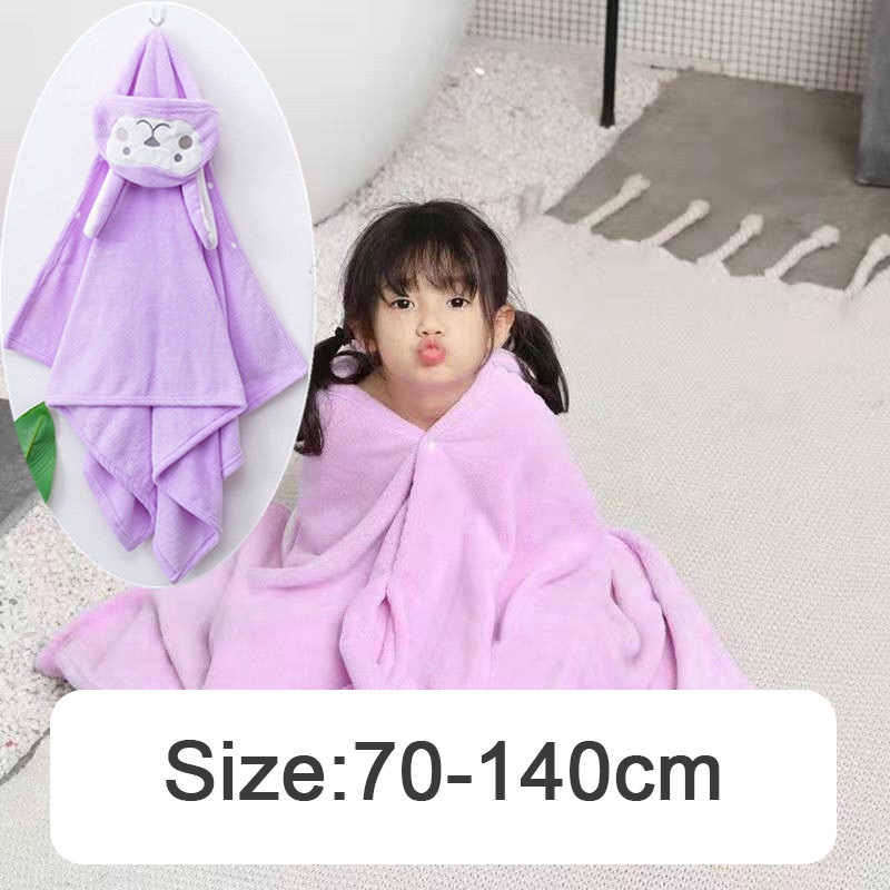 BEIBEIYIN  Set Khăn Choàng Tắm Có Mũ Vải cotton Mềm Mại Thấm Hút Tốt Dành Cho Bé Sơ Sinh