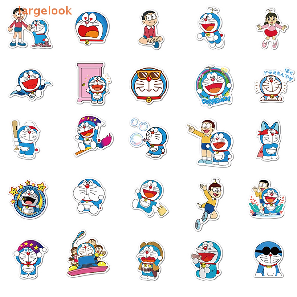 Bộ 50 Miếng Dán Hình Doraemon Trang Trí Xe Hơi / Xe Máy / Hành Lý / Xe Đạp