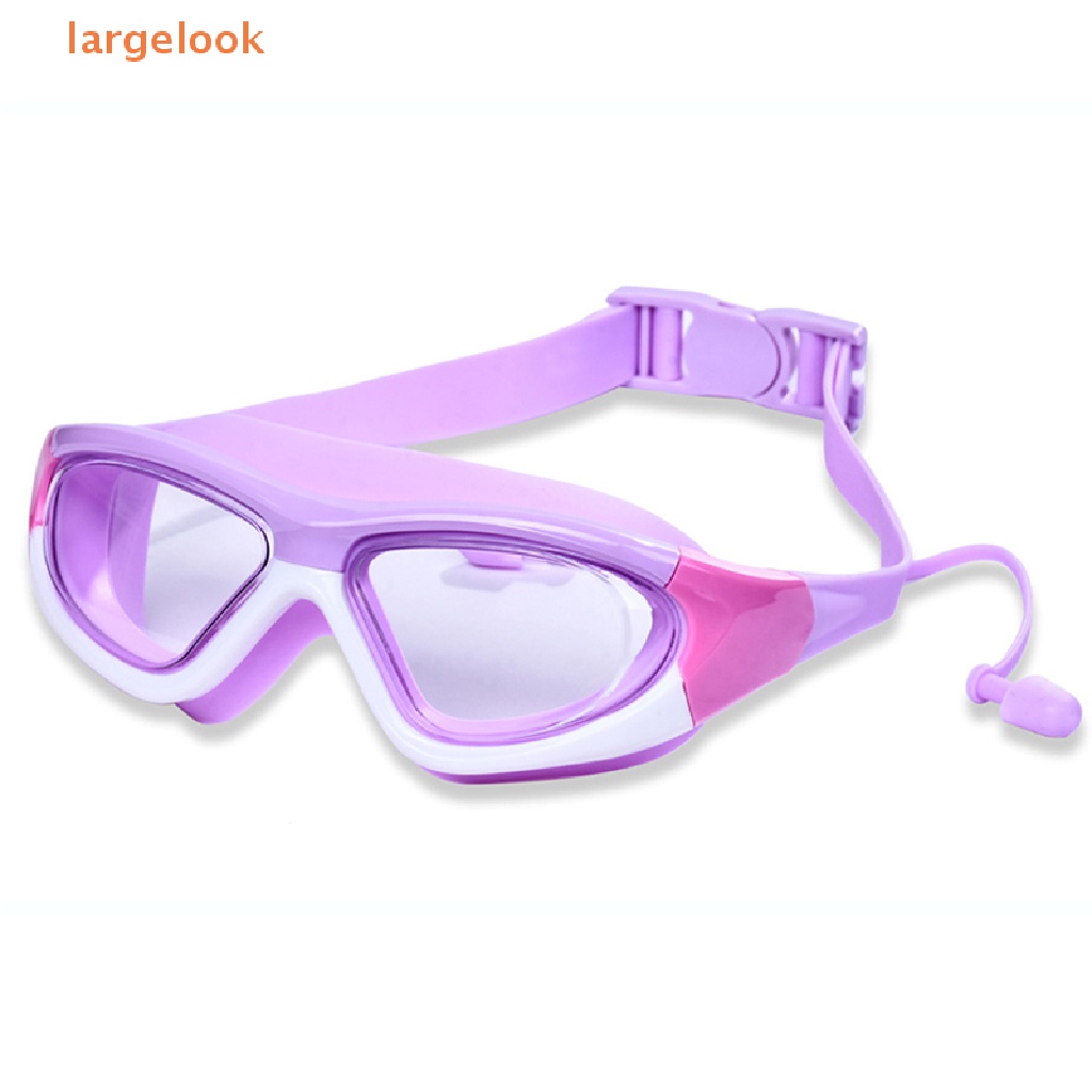 Kính Bơi Chống Tia UV Tầm Nhìn Rộng Chống Sương Mù Có Nút Bịt Tai Dành Cho Trẻ Em 3-14 Tuổi