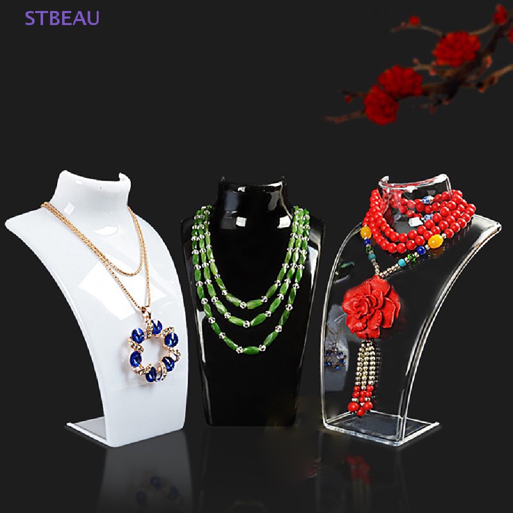 Giá Đỡ Trưng Bày Vòng cổ / Bông Tai Bằng Acrylic 4 Màu Tùy Chọn