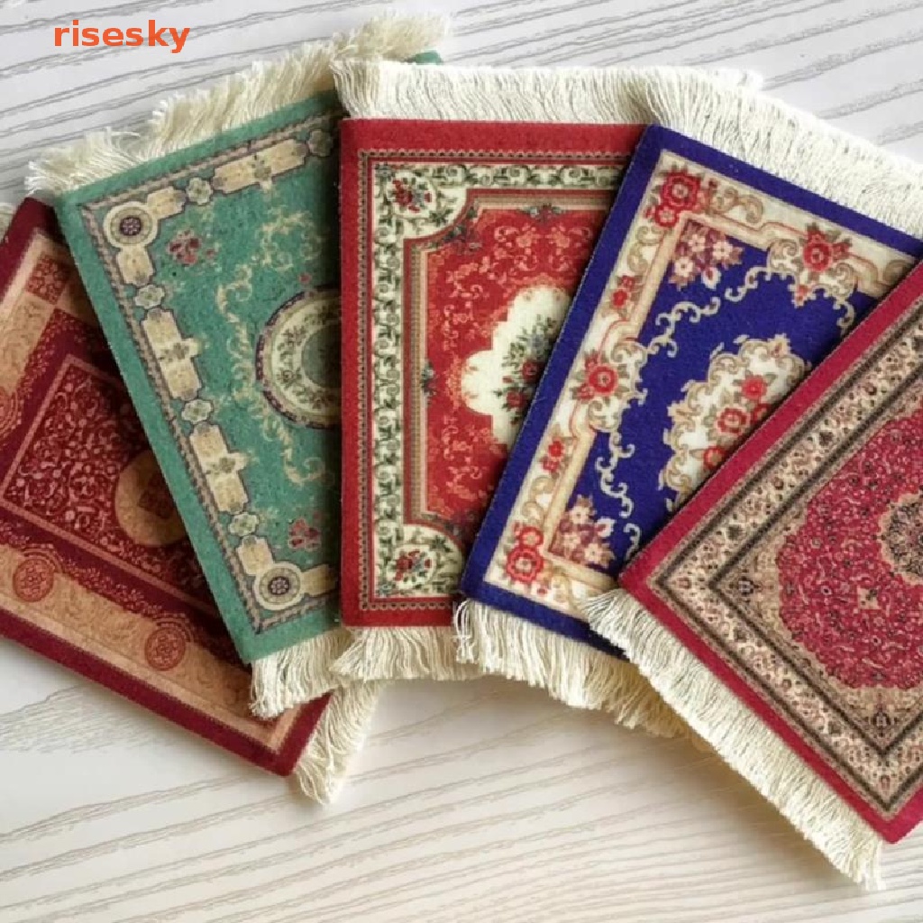[risesky] Thảm Lót Chuột Mini Bằng Vải Dệt Phong Cách Ba Tư Retro