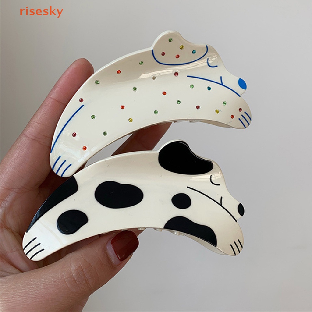 Kẹp Tóc Hình Chó Dalmatian Đính Đá Nhiều Màu Sắc Dễ Thương
